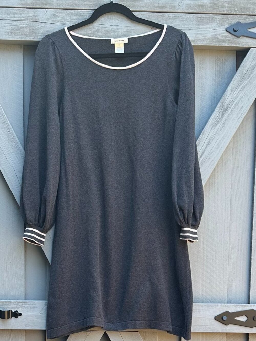 Max Studio Sweater Dress Size M Charcoal Gray Long Sleeve